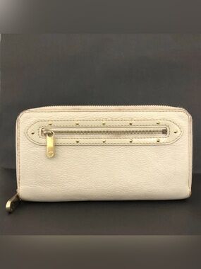 AUTH Louis Vuitton Zippy Zip Wallet In Ivory Cream Suhali Leather AUTHENTIC